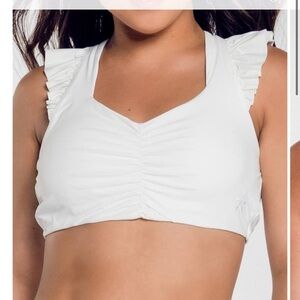 Rebel ruffle sports bra white AXS